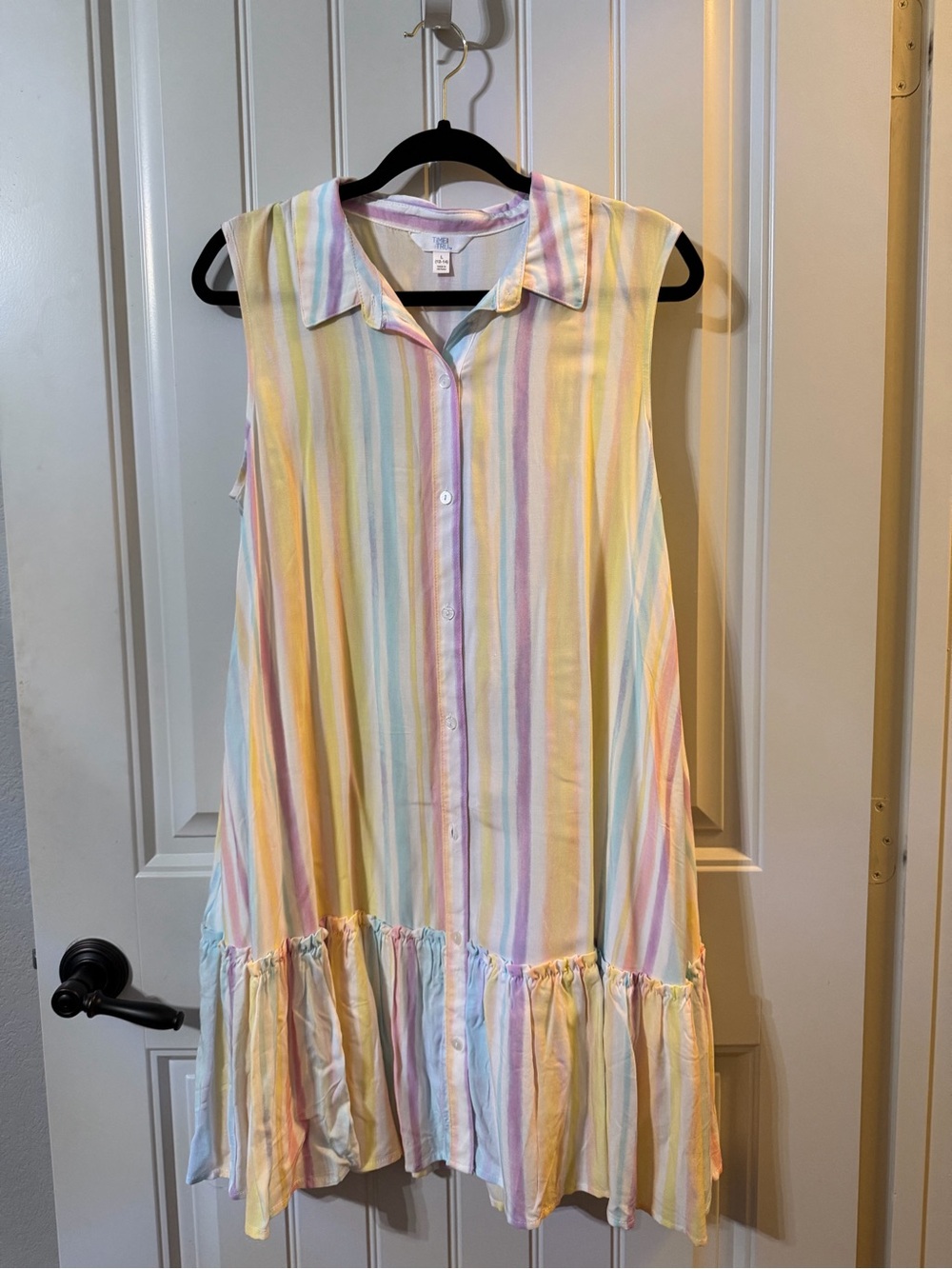Time and Tru Pastel Striped Sleeveless Dress